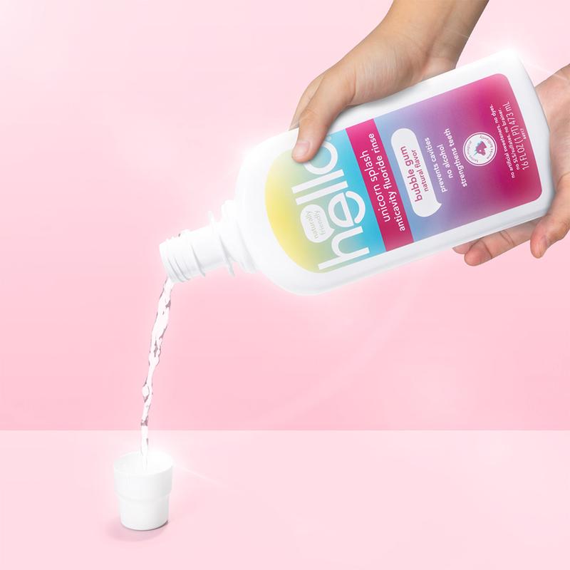 hello kids unicorn splash fluoride mouthwash