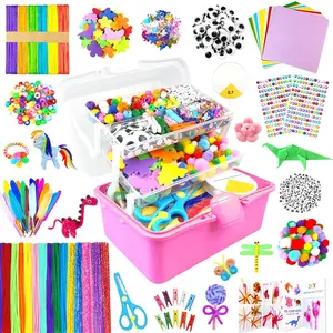 Arts and Crafts Supplies for  Crafts Kit with Pipe Cleaners DIY Crafts for  Art School Supplies Materials All in Crafting Box Craft  Set Gifts for  Girls Boys  4-8, 8-12