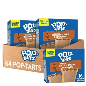 Pop-Tarts Toaster Pastries, Breakfast Foods, Kids Snacks, Frosted Brown Sugar Cinnamon, Value Pack (64 Pop-Tarts)