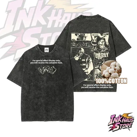 Inkhausstore-Inkvaultarchive Hip hop acid wash tee,vintage streetwear fashion,back to school out fit--Short Sleeve 100% Cotton Unisex Retro wash Tee