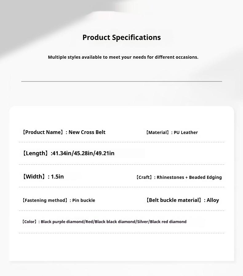 Unisex Crocodile Pattern Belt with Rhinestone Decorative Buckle Cross Pendant New Street Fashion Denim Belt Adjustable for Most Waist Sizes