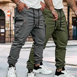 [Summer Vibes] 2-pack multi-pocket cargo jogger pants for men — loose casual pants for spring/autumn with drawstring, versatile tactical long pants, streetwear fashion, menswear