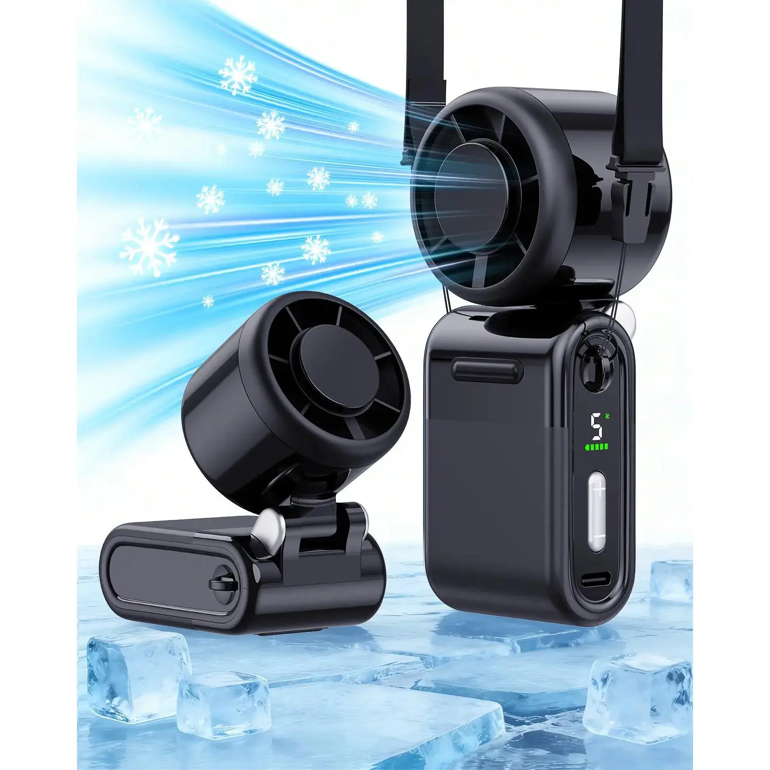 Mini Portable Handheld Turbo Fan, 3 In 1 with Rechargeable Battery,Up to 12 Working Hours, Mini Small Pocket Fan with 5 Speeds for Travel/Vacation/Concerts/Office/ Gift for Mother day& personal