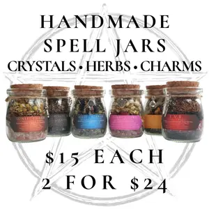 Handmade Spell Jar Charms | Crystal & Herb Intention Jars