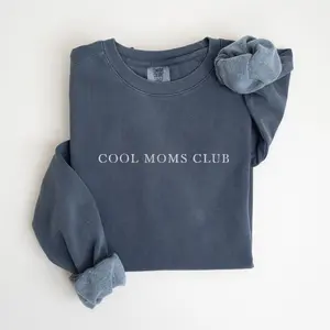 Cool Moms Club Comfort Colors Sweatshirt, Embroidered Minimalist Mom Sweater, Mother's Day Gift, Gift for Cool Moms, Fun Mom Sweat Shirt