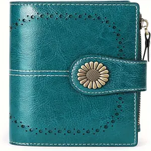 Womens Wallet Small Bifold Leather Pocket Wallet Large Capacity Rfid Blocking Card Holder Zipper Coin Purse with 16 Card Slots & 2 ID Window