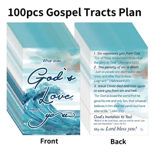 100pcs Inspirational Gospel Tract Cards - "What Does God's Love Mean to You" Christian Prayer Mini Postcards, Pocket-Sized Bible Verses Cards, Encouraging Phrases, Quote Cards, Perfect for Daily Office Use & Good Luck