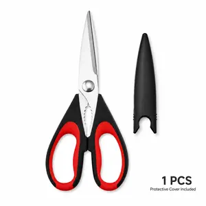 Heavy-Duty Thick Food-Grade Stainless Steel Kitchen Shears with Protective Cover, Ultra-Sharp All-Purpose Poultry Scissors for Chicken Bones, BBQ Meat, Home Meal Prep, Restaurant-Grade Home Supply Gadget