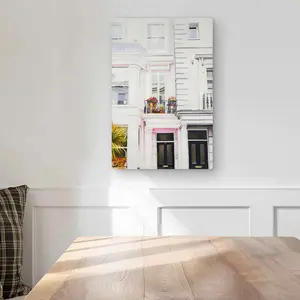 212 MAIN Hyperrealist West Coast Houses Aluminum Metal Photo Print - 12x18 in, Artistic Modern Home Decor Wall Art, Premium Room Decoration for Gifting