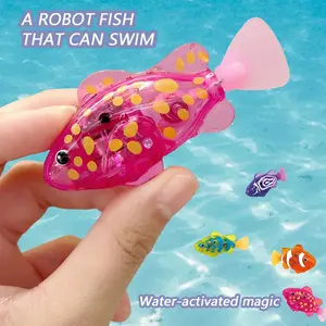 4PCS Magic Swimming Fish Bath Toy – Water Activated LED Light Up Robot Fish for Kids, Make Bath Time Fun & Easy
