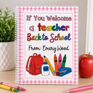 Back to School Teacher Book - 110lb Cardstock, Laminated, Perfect Festive Gift - Ideal for Teacher Appreciation