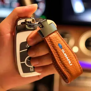 Premium Real Sheepskin Keychain, Minimalist Leather Key Charm, for Car Keys & House Keys, Subaru Foreman Outback Impreza Forester Brz Xv