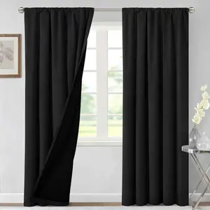1 count ,100% Blackout Curtains Thermal Insulated, Soundproof & Rod Pocket  & Back Tab Drapes for Living Room & Bedroom