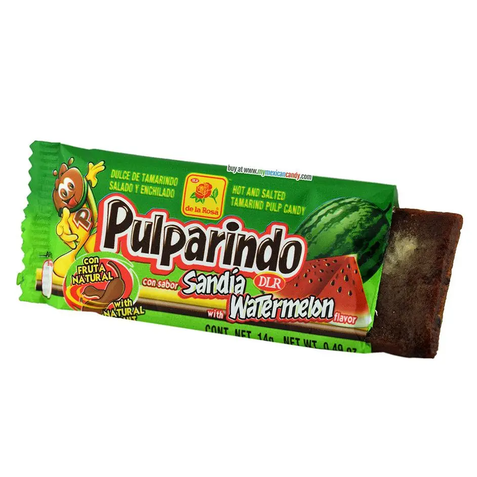 De La Rosa Pulparindo Sandia Sweet Candies & Snacks, 20-Piece Pack, Made with Corn Syrup, Ambient Storage, Suitable for All Ages