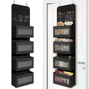 Overdoor Storage Organizer Heavy Duty Hanging Shelf for Toys Clothes & Accessories Hangable with Clear Compartments