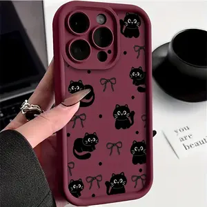 Bowknot Cat Cartoon Animation Fashion Mobile Phone Case for Iphone 17/16/15/15Plus/15Pro/15Promax, Iphone 14/14Plus/14Pro/14Promax, Iphone 13/13Pro/13Promax, Iphone 12/12Pro/12Promax, Hone 11/11Pro/11Proamx, Iphone 7/8Plus,
