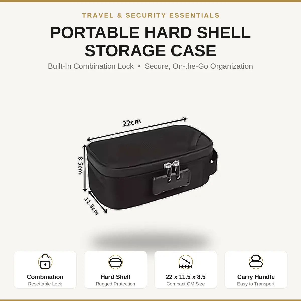 Portable Odor-Proof Travel Case with Combination Lock