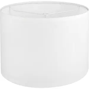 White Lamp shade, Drum Lamp Shade for Table Lamps Floor Lamp, 13" Top X 13" Bottom X 10" High White Large Line Fabric Lamp Shade, Easy Assembly Replacement Lampshade