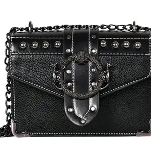 poison apple Rivet, lock and chain purse