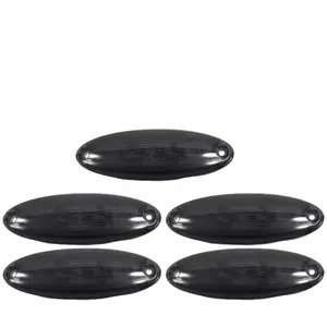 Partsam 5pcs Smoke Lens Yellow 6 LED Top Cab Marker Roof Running Lights Lamps Assembly Replacement for Freightliner Cascadia Heavy Duty Truck Cab Lights