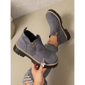 Women's Height-Boosting Thick Sole Boots – Versatile Casual Outdoor Footwear, Comfortable Walking Shoes for All Seasons