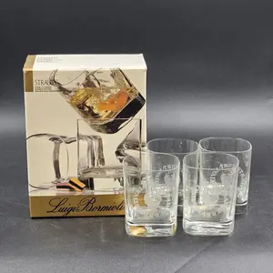 Luigi Bormioli Strauss Double Old Fashioned Glasses 12oz Clear Crystal Strawberry Fest