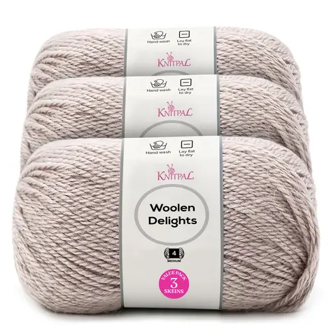 KnitPal Woolen Delights Medium Worsted Weight 40% Acrylic Australian Wool Yarn - 3-Skein Value Packs, 3 Skein Same Color, 522yd/300g, Soft Drape, Warm, Jewel Tones, Craft Yarn for Knitting/Crochet, Excellent Stitch Definition
