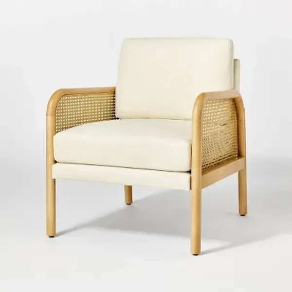 Cane Accent Chair Cream (KD) - Threshold designed with Studio McGee