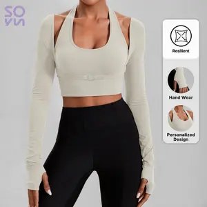 Soyun Women's High - Stretch Yoga Tops Shockproof Chest Pad, Long Sleeve for Gym & Fitness women's high stretch yoga top with shockproof chest pad stretchy polyester activewear with front closure for fitnes