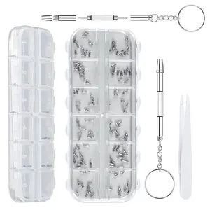 120 count Eyeglass Repair Kit, Stainless Steel  Screws & 4-in-1 Precision , Universal Replacement Screws for Glasses, Sunglasses & Reading Frames, Portable Fix Tool for  Travel Office