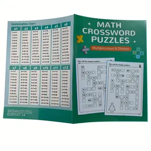 Math Crossword Practice Book, Multiplication & Division Tables 1-12, Grade 3-5 Educational Resources, School Supplies