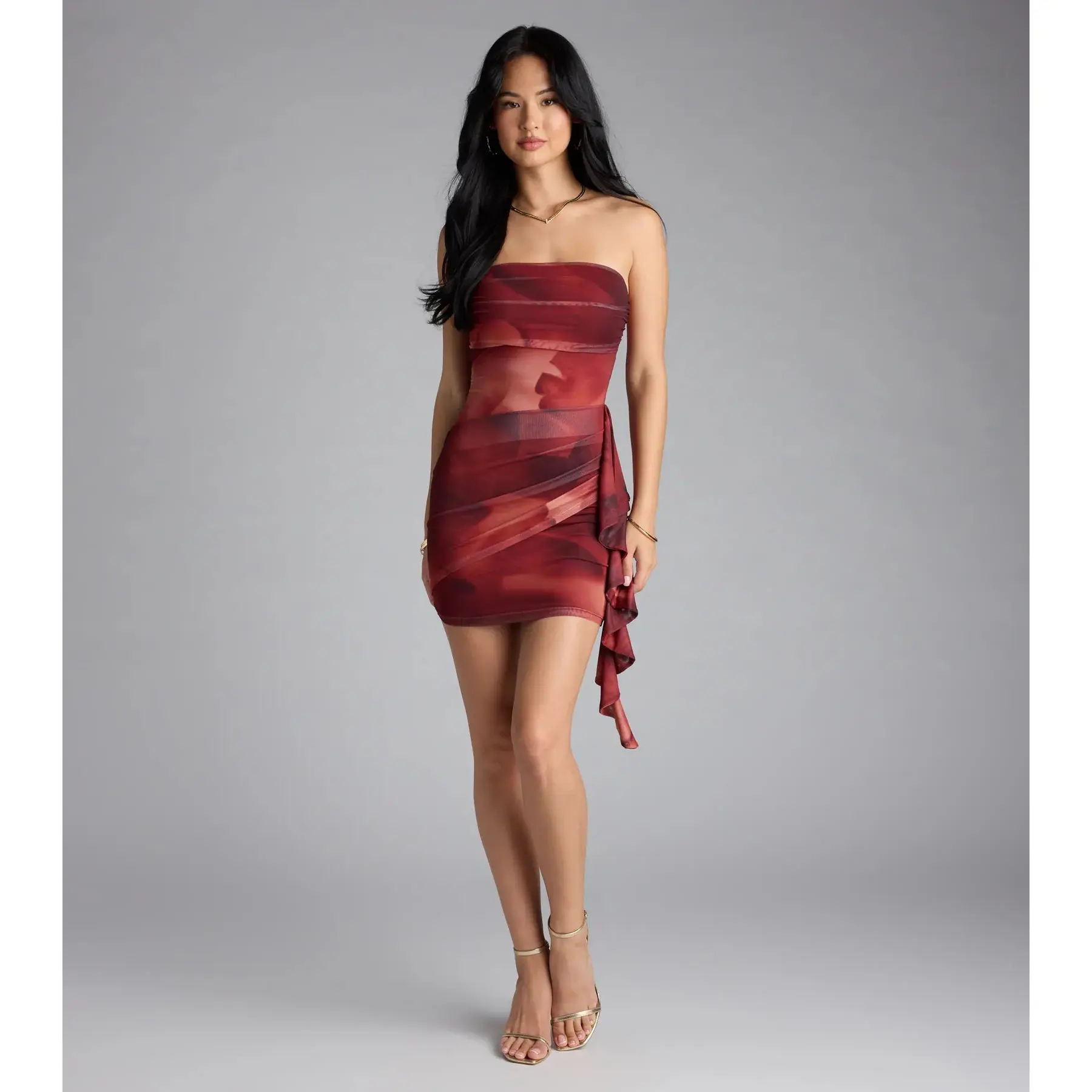 pink mini satin dress Women's Remember Today Square Neck Satin Mini Dress in Pink Rose