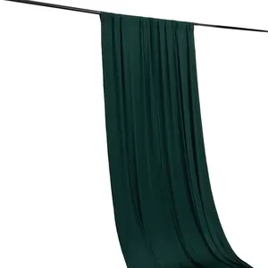 Hunter Emerald Green 4-Way Stretch Spandex Backdrop Drape Curtain, Wrinkle Free Event Divider Panel with Rod Pockets - 5ftx16ft