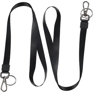 2 Pack Lanyards for ID Badges - Durable Lanyards for Keys, Black Key Lanyard with ID Holder for Men and Women,Clip & Buckle Badge Holder with Lanyard