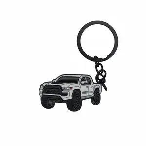 Off Road Truck - Metal Keychain - White