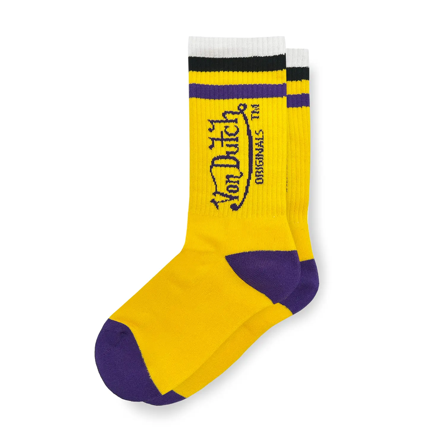 Von Dutch Yellow & Purple Crew Socks