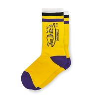 Von Dutch Yellow & Purple Crew Socks