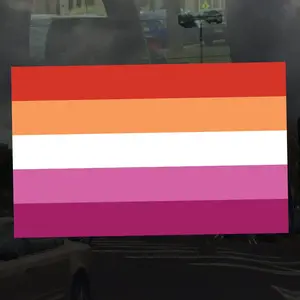 Lesbian Flag 5 Bars Color - LGBT Rights Support Pride Symbol - Vibrant Color Vinyl Decal Sticker