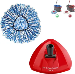 1 Pack Mop Refills and 1 Mop  Base Part for O-Ceda RinseClean Spin Mop Refill 2-Tank System Only Easy Cleaning Microfiber Replacement