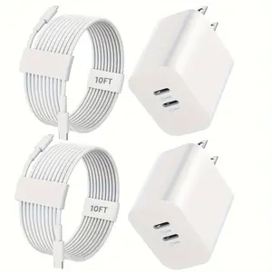 SANPRIO Phone 14 Charger Fast Charge,MFI Certified 40W Dual-port Adapter with 10Ft USB C to Lightning Cable for iPhone 14 Pro Max 13 Plus 12 Mini 11 iPad Pro Air Halloween Gifts Electronic