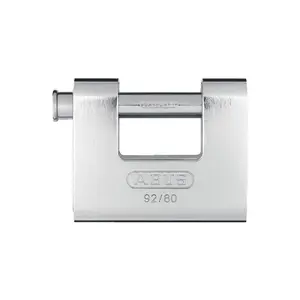 ABUS 92/80 Safety Lock, Drill-and-Pull-Resistant Brass Hardware Padlock, 3-5/64 in Width, with Optional Keying