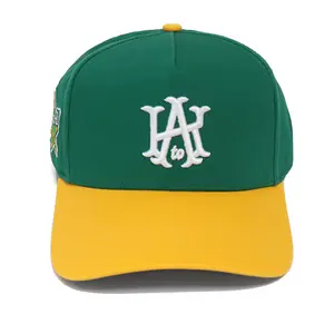 KtoA Summer Baseball Hat in Green and Yellow with Inaugural Season SidePatch