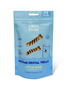 Zero's Stash Enzyme Dental Treats for Small Dogs | 12 Count | Daily Dental Chew for Dogs - Lil Smol Dog