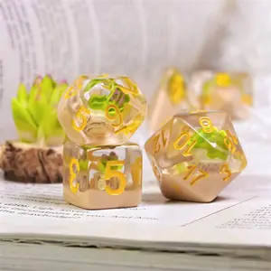 Succulent Inclusion DnD Dice Set - Dice for Dungeons and Dragons, D&D Dice, RPG Dice