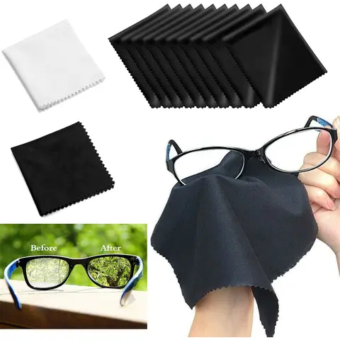 10PCS Premium Scratch-Free Microfiber Cleaning Cloths - 15x15cm (6x6in) Saw-Toothed Fray-Resistant Edge, Polyester Blend, Machinewashable, Microfiber Cloth Replacements for Smartphone Screens, Camera Lenses