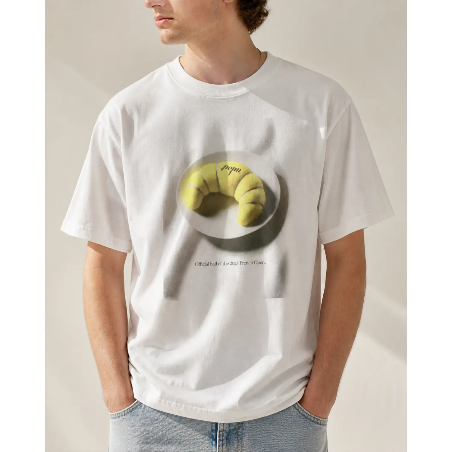 Women's Vintage Graphic Print Tennis Ad T-Shirt - 1988 French Open Penn Official Ball Design, Soft Easy-Washing Cotton, Moderate Elasticity, Multi-Size Unisex Casual Streetwear Christmas Gift