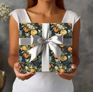 Citrus Floral Wrapping Paper Gift Wrap Spring Wrap Illustration Colorful Wrap Floral Paper Gift Wrap For Her Preppy Wrapping Birthday Wrap