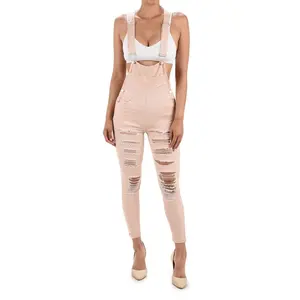 Women's Destroyed Skinny Overalls