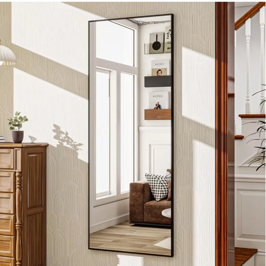 24"x71" Rectangular Full Length Mirror Full Body Standing Mirror, Black