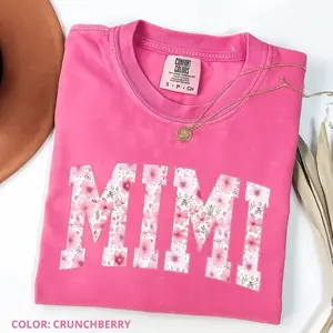 Comfort Colors Mimi TShirt, Pink Floral Mimi T-Shirt, Pregnancy Announcement, Gift For Mimi, Cute Grandma Gift, Grandmother Tee, New Mimi T-Shirt - Francis Reminder